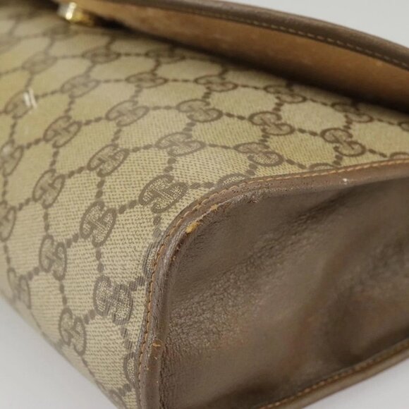 GUCCI GG Supreme Web Sherry Line Clutch Bag PVC Beige Red 156 01 031 Auth 102589 - Picture 5 of 16